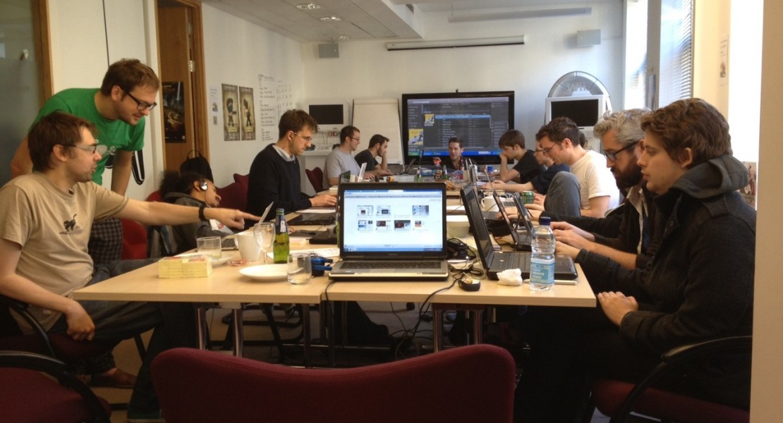 Teams working away into the morning. In this picture is Mark Backler, Keith Stuart, Jake Woodruff, Luc Shelton, Kevin Chandler, Theo Chin, Daniel Griliopoulos, and others. 